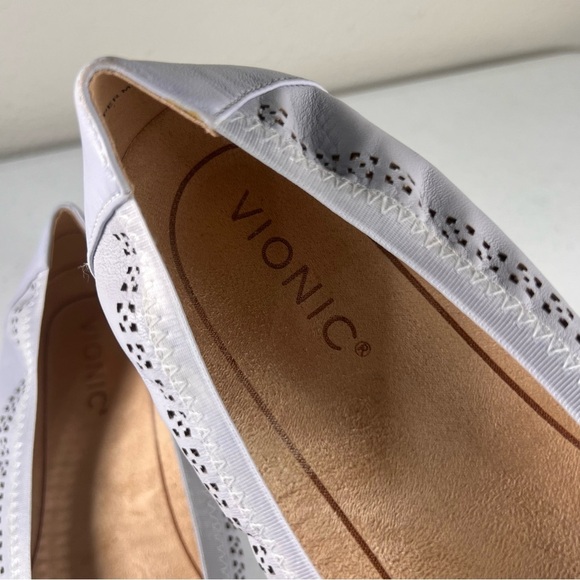 Vionic Whisper Womens Perforated Leather Ballet Flats Blue Haze Shoe Size 10 - Picture 6 of 10